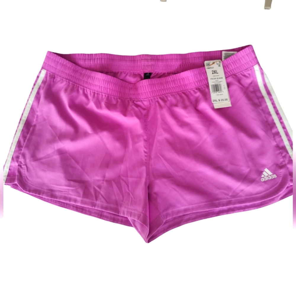 Adidas Pink and White Training Shorts Size 2X NWT